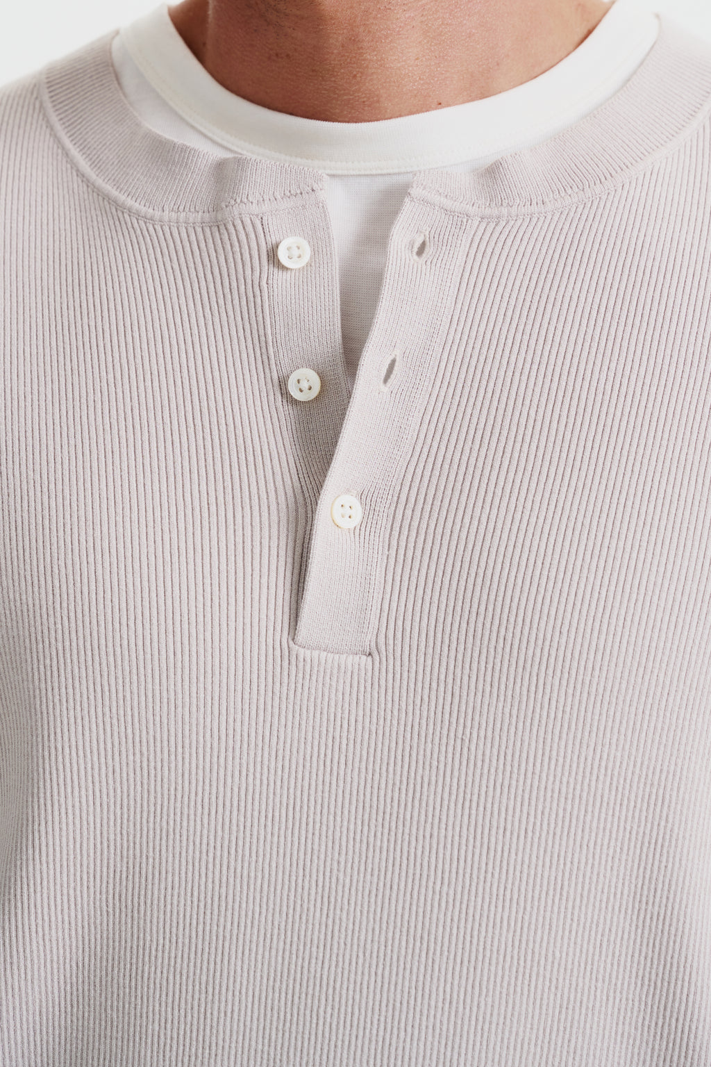 Modern ribbed henley sweater