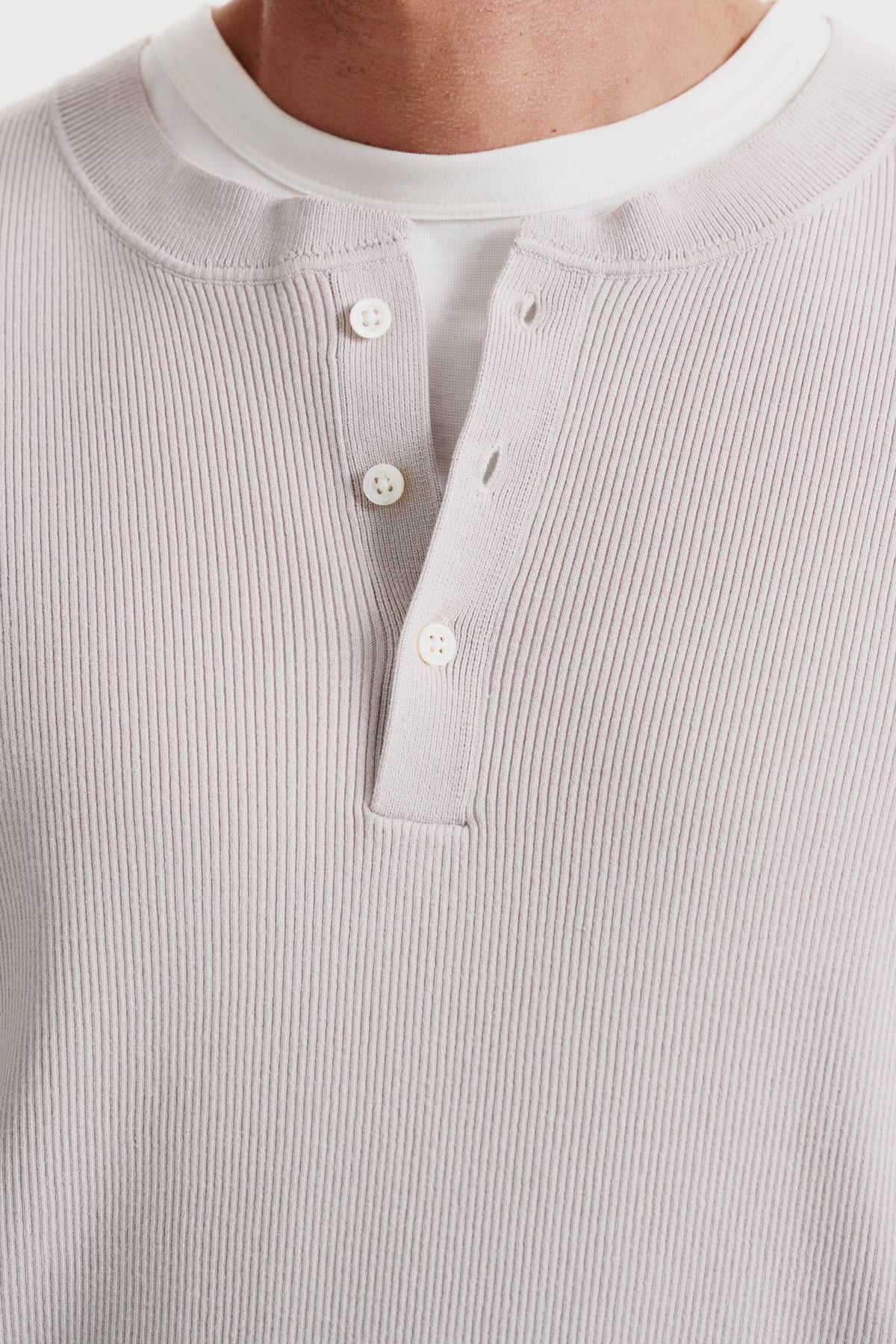 Modern ribbed henley sweater